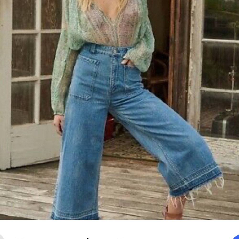 Free People high waisted wide leg coulottes like new 28